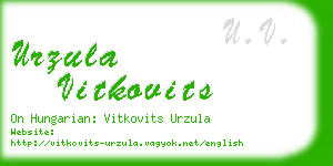 urzula vitkovits business card